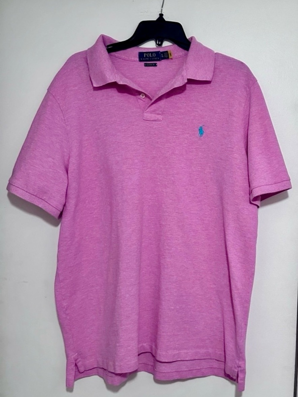 Polo Ralph Lauren Men Classic Fit Short Sleeve Mesh Polo Shirt Heather Pink XL